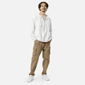 Felpa con cerniera unisex in materiale riciclato con stampa totale