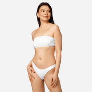 Bikini a fascia con stampa integrale in materiale riciclato