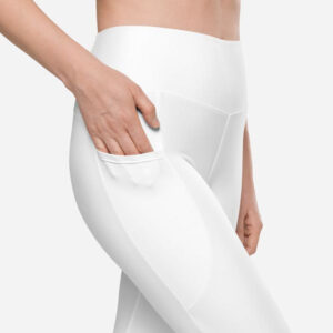 Leggings stampati in tutta la superficie con tasche, realizzati in materiale riciclato