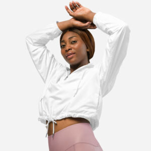 Windbreaker corto da donna con stampa all-over