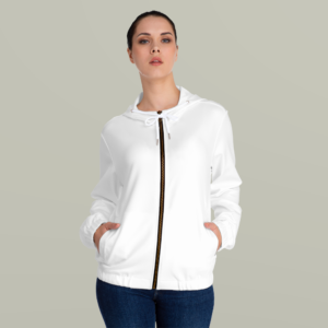 Felpa con cappuccio da donna con cerniera integrale (AOP)